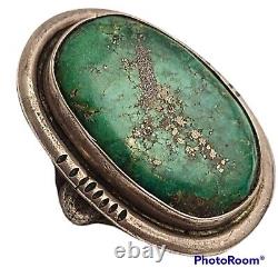 1960s huge vintage navajo high grade Royston nevada Turquoise Ring