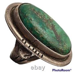 1960s huge vintage navajo high grade Royston nevada Turquoise Ring