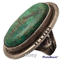 1960s huge vintage navajo high grade Royston nevada Turquoise Ring