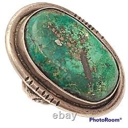 1960s huge vintage navajo high grade Royston nevada Turquoise Ring