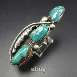 2.5 EXTRA LONG Gorgeous Vintage NAVAJO Sterling Silver & TURQUOISE RING, size 7