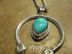 27 Vintage NAVAJO Sterling Silver PREMIUM Turquoise Heishi Bead Necklace