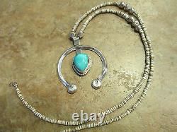 27 Vintage NAVAJO Sterling Silver PREMIUM Turquoise Heishi Bead Necklace