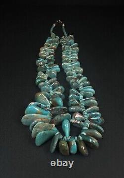 AMAZING Vintage Navajo Chunky Green Royston Turquoise Necklace 27 100g #172