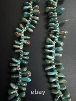 AMAZING Vintage Navajo Chunky Green Royston Turquoise Necklace 27 100g #172