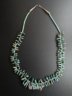 AMAZING Vintage Navajo Chunky Green Royston Turquoise Necklace 27 100g #172