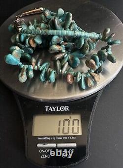 AMAZING Vintage Navajo Chunky Green Royston Turquoise Necklace 27 100g #172