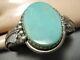 Amazing Vintage Navajo Royston Turquoise Sterling Silver Leaf Bracelet Old