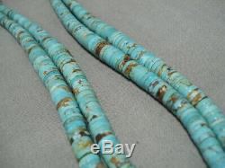 Amazing Vintage Navajo Santo Domingo Heishi Shell #8 Turquoise Necklace