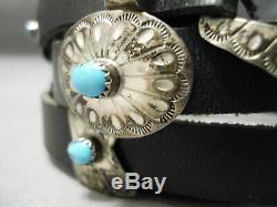 Amazing Vintage Navajo Turquoise Sterling Silver Concho Belt Old