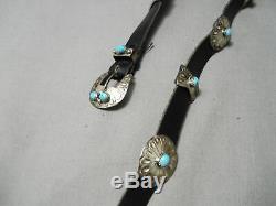 Amazing Vintage Navajo Turquoise Sterling Silver Concho Belt Old