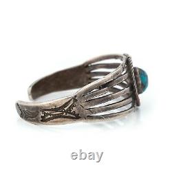 Antique Vintage Native Navajo Pawn Sterling Silver Turquoise Cuff Bracelet 28.2g