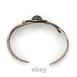 Antique Vintage Native Navajo Pawn Sterling Silver Turquoise Cuff Bracelet 28.2g