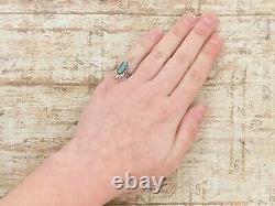 Antique Vintage Sterling Silver Native Navajo MAISELS Turquoise Ring Sz 3 3.1g