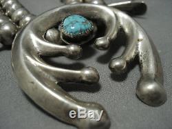 Astonishing Vintage Navajo Sterling Silver Squash Blossom Necklace- 208 Grams