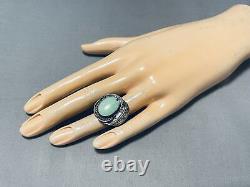 Authentic Rare Mine Turquoise Vintage Navajo Sterling Silver Ring Old