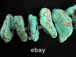 BEAUTIFUL Chunky Vintage Navajo Kingman Turquoise stone necklace
