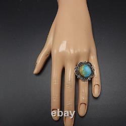 BEAUTIFUL Classic Vintage NAVAJO Sterling Silver TURQUOISE RING size 8