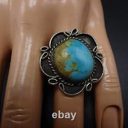 BEAUTIFUL Classic Vintage NAVAJO Sterling Silver TURQUOISE RING size 8