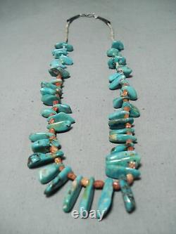 Beautiful Vintage Navajo Royston Turquoise Sterling Silver Necklace