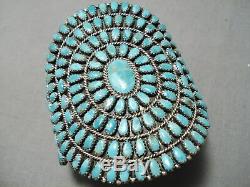 Best Vintage Navajo Larry Moses Begay Turquoise Sterling Silver Bracelet