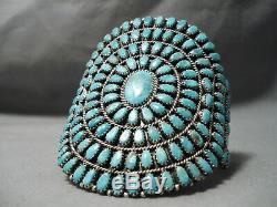 Best Vintage Navajo Larry Moses Begay Turquoise Sterling Silver Bracelet
