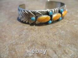 CHEERFUL Vintage Navajo Sterling Spiny Oyster / Turquoise FISH DESIGN Bracelet