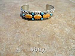 CHEERFUL Vintage Navajo Sterling Spiny Oyster / Turquoise FISH DESIGN Bracelet