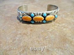 CHEERFUL Vintage Navajo Sterling Spiny Oyster / Turquoise FISH DESIGN Bracelet