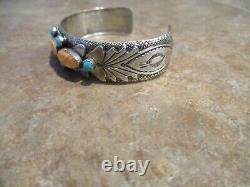 CHEERFUL Vintage Navajo Sterling Spiny Oyster / Turquoise FISH DESIGN Bracelet