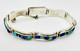 Calvin Begay TSF Sterling Turquoise Navajo Bracelet Lapis Inlaid Vintage Estate