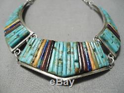 Charles Loloma Student Vintage Navajo Turquoise Sterling Silver Necklace