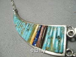 Charles Loloma Student Vintage Navajo Turquoise Sterling Silver Necklace