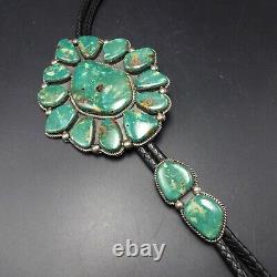 Colossal Vintage NAVAJO Sterling Silver ROYSTON TURQUOISE Cluster BOLO Tie BEGAY