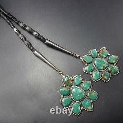 Colossal Vintage NAVAJO Sterling Silver ROYSTON TURQUOISE Cluster BOLO Tie BEGAY