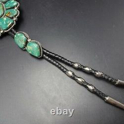 Colossal Vintage NAVAJO Sterling Silver ROYSTON TURQUOISE Cluster BOLO Tie BEGAY