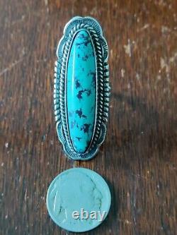 D. Denetdale Native American Navajo Vintage Sterling Silver and Turquoise