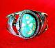 Damatic Vintage Navajo Royston Turquoise & Sterling Silver Cuff Bracelet Nice