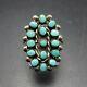 Delicate Vintage NAVAJO Sterling Silver TURQUOISE Petit Point RING size 7.5