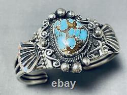 Distinctive Vintage Navajo 8 Turquoise Sterling Silver Bracelet