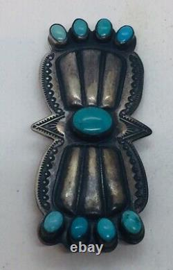 Don Lucas Vintage Navajo Sterling Silver & Blue Turquoise Single Concho