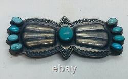 Don Lucas Vintage Navajo Sterling Silver & Blue Turquoise Single Concho