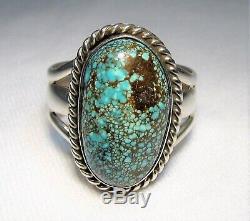 ESTATE HUGE Vintage Navajo Nevada Blue Turquoise Ring Sterling Silver TT SAM-8