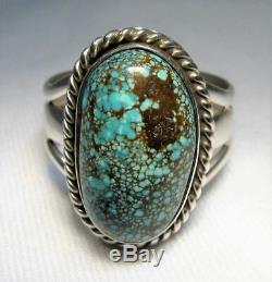 ESTATE HUGE Vintage Navajo Nevada Blue Turquoise Ring Sterling Silver TT SAM-8