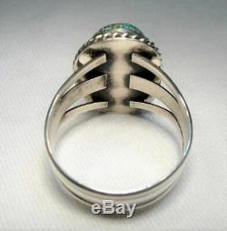 ESTATE HUGE Vintage Navajo Nevada Blue Turquoise Ring Sterling Silver TT SAM-8