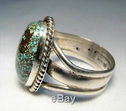 ESTATE HUGE Vintage Navajo Nevada Blue Turquoise Ring Sterling Silver TT SAM-8