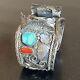 Ervin Tsosie Navajo Mens Vintage Turquoise Watch Cuff Bracelet Sterling 94g 7.25