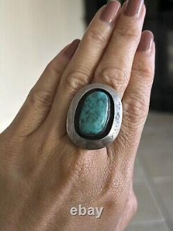 Estate Vintage 925 Navajo Turquoise Ring