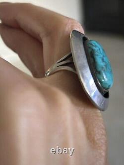 Estate Vintage 925 Navajo Turquoise Ring