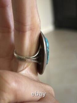 Estate Vintage 925 Navajo Turquoise Ring